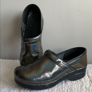 iridescent nursing clogs
